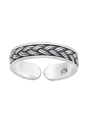NWT- Sterling Silver (925) Adjustable Toe Ring, Bali Braid
